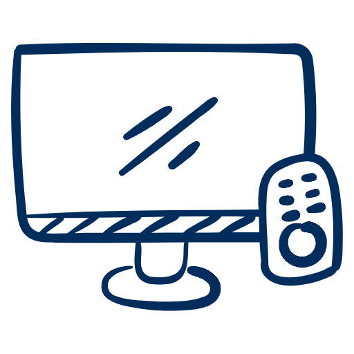 Flat screen TV, connected (Chromecast)